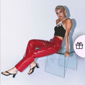 Princess Polly Red faux leather pants